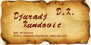Đurađ Kundović vizit kartica